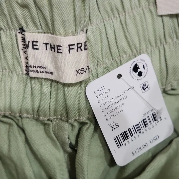 NEW We The Free Breezy Denim Floral Printed Pull On Jeans Wide Leg Boho Beach XS - Picture 4 of 6